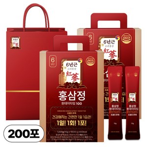 1+1 홍삼정 6년근 하루한포 100회분 대용량+쇼핑백, 2개, 1L