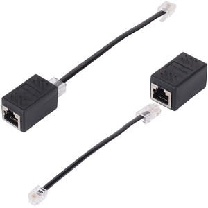 전화선 랜선 변환 젠더 CAT6 FTP I형 랜커플러 RJ45 to RJ11 전환 어댑터 커플러 ADSL 모뎀과 전화 적용, 2개