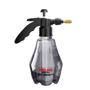 DELIXI ELECTRIC 공기압식 물뿌리개 가정용 화분 분무기 원예 물 분무기스프레이 꽃주기와 청소를 위한 고압분무기(1500ml), 고급 그레이, 1개
