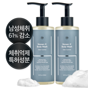 히이즈 노넨엑스 몸냄새&체취제거 쿨링 바디워시, 2개, 500ml