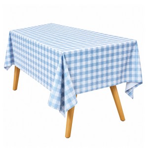 캐프마켓 체크 방수 테이블보 사각 원형 식탁보, 스카이, 4인용 120 x 160 cm, 1개