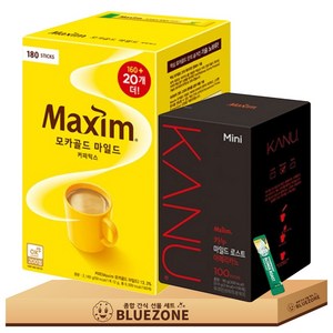 맥심 모카골드 마일드 180티+카누 미니 마일드 로스트 아메리카노100티, 900mg, 1개, 100개입