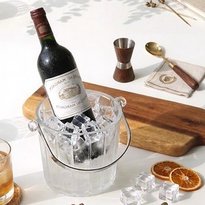 글라셰 와인쿨러 얼음통 글라스 아이스버킷+집게, 1개, 980ml