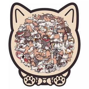 토요요 고양이 퍼즐 장난감 캐릭터 조립 직소퍼즐 완구 게임 추천 XM-PT1, 1세트, 모란디 컬러, 135피스