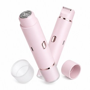 Alwanking 여성 제모기 브라질리언 제모기 듀얼헤드 방수 전동 제모기 Y존 모근 제거기, 전기면도기, 핑크