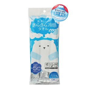 사라사라 냉감 쿨링 시트 타월형 무향 5매입, 1개, 140ml