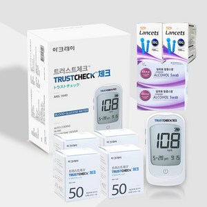 일본 아크레이 트러스트체크 혈당측정기+검사지200매(26년11월)+채혈침210개+알콜솜200매H, 1세트