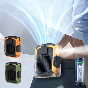 Ataasha 허리 선풍기 4000mAh 보조 배터리 무선 냉각 휴대용선풍기 클립형 서큘레이터, 오렌지, F46