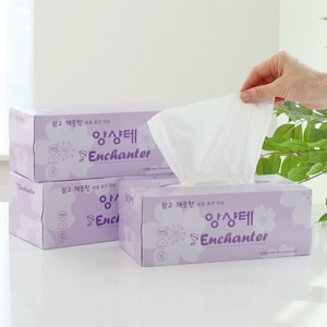 앙샹테 맑고 깨끗한 프리미엄 천연펄프100% 보습 로션 미용티슈, 3개, 200개입