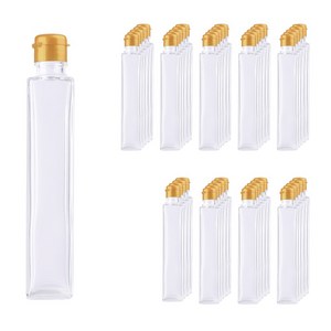가인글로벌 하바리움200사각(P) 투명 유리병, 원터치캡(소) 골드, 45개, 200ml