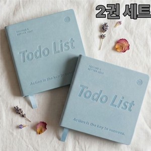 퍼플캣 투두리스트 플래너 체크리스트 수첩 양장 데일리 노트, 1세트, 블루+블루