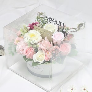 해피데이 반전 용돈 비누꽃 플라워 케이크, 핑크