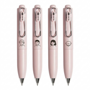 노이리 포켓 퀵 드라이 중성 미니볼펜 0.5mm 블랙, 핑크, 1세트