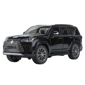 마이카 다이캐스트 합금 1:24 렉서스 LX600 모델 럭셔리 SUV 자동차 모형 피규어 장식, 1개, 색상_블랙