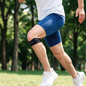 Galvaran 슬개골 무릎 보호대 러닝 등산 헬스 3가지 길이의 스트랩 포함 남녀공용, 블랙, 1개