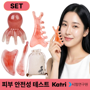 포이브이 괄사 마사지기 얼굴 바디 두피, 핑크마블, 1세트