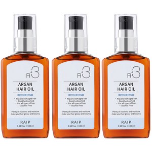 라입 R3 아르간 헤어 오일 화이트솝, 100ml, 3개