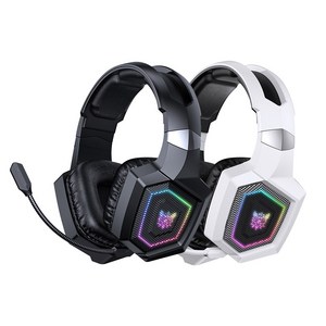 ONIKUMA 무선 게이밍 헤드셋 노이즈캔슬링 마이크 블루투스 5.3 / 2.4g /유선 연결 3모드, 화이트, GT806
