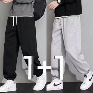 BIKASU 1+1 남자 데일리 컴포트 트레이닝바지 사계절 밴딩 츄리닝바지 조거팬츠