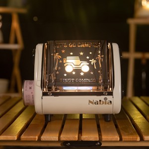 컴퍼스 플레임 감성 불멍 난로 캠핑용 ************ 히터 차박 전용 소형 난로, 아이보리, 렛츠고