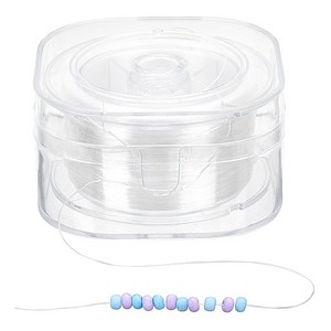 200m 리어큐브 잠금형 고탄성 우레탄줄 비즈 만들기 재료 0.2mm, 하얀색, 1박스