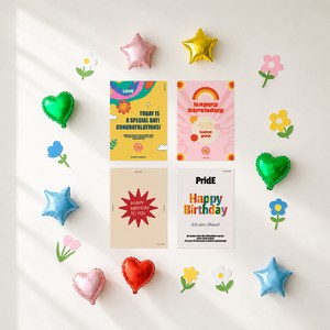 해피제이니 미니하트풍선 플라워 심플이즈굿 펠트가랜드 국산포스터 호일풍선 생일 파티세트, 1세트, 플라워 C세트