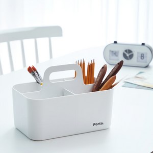 리템 포르타 컴팩트 다용도 수납 정리함, 화이트, 2개