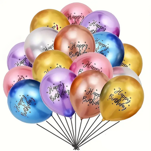 생일축하 메탈풍선 글자인쇄 개봉즉시사용 생일파티, 40개, 믹스 컬러