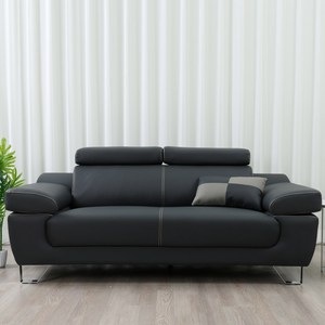 레브가구 릴리 3인 가죽소파 (전국배송 제주도배송), 미포함, 네이비