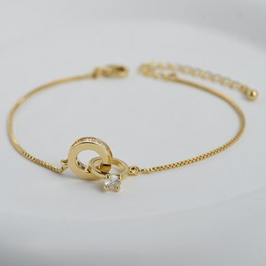 NXNA 14K 골드 천연 큐빅 웨이스트 팔찌 여자친구 선물 추천 LLQ-SS016