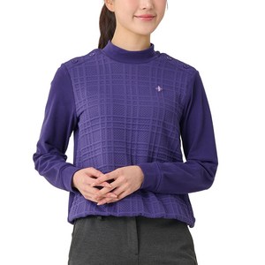 빌트모아 여성 골프웨어 기모 마이크로 플리스 엠보 변형애리 티셔츠