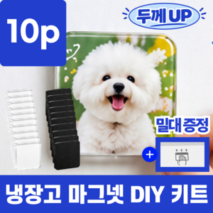 착붙 꽝카드 포토 DIY 리폼 아크릴 냉장고 자석 마그넷, 정사각형 10개