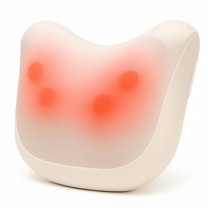 바이유 다용도 온열 마사지 베개 전신 안마기 어깨 목 허리 다리 마사지기 무선 휴대용 가정용 차량용 사무용 릴렉스 쿠션형 마사지 베개, 아이보리, AX156