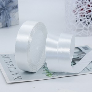 기본 새틴 공단 리본끈 20mm, 42# 오리진화이트, 1개, 22m