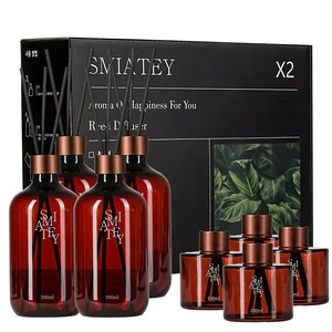스미어티 디퓨저 실내 방향제 리필액 선물 세트 집 화장실 방향제, 화훼 시장 500ml 4개, 4개