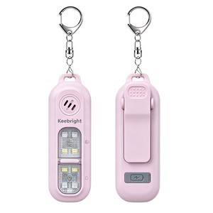 Keebright [단독 기획] SOS 야간 안전 경보기 USB-C 충전 / 130dB 호신용 LED 경광등 캠핑 등산 낚시 차박 필수템, GD-5297-KO，핑크색, 1개