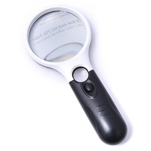 PARAGS 90mm 3구 LED 라이트 돋보기, 1개
