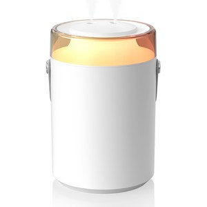 Mankiw맨큐 미니 가습기 듀얼미스트 1500ml 무소음 무선 무드등 가정용 차량용 사무실 탁상용, 화이트, C18