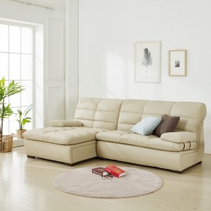 플로바움 바브린노 3인용 카우치 소파 방문설치 인조가죽 거실소파, 아이보리(S5317)