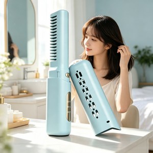 Solsken 휴대용무선 매직기 미니고데기 다기능고데기 앞머리매직기 3단계온도 조절, ZFS-666, 블루