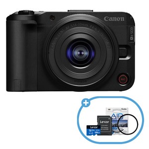 캐논코리아 정품 EOS R50 V 14-30 KIT 블랙+128GB+겐코 Air MC UV 58mm / 크리에이터 스트리밍 브이로그 카메라, 6390C001