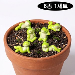 치트몰 어항 테라리움 화분 연못 개구리 6종 장식 피규어 14+, 1세트