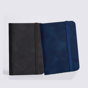 1+1 A7 휴대용 줄눈노트 밴드수첩 포켓 미니 아이디어 메모장 100매, 블랙+네이비