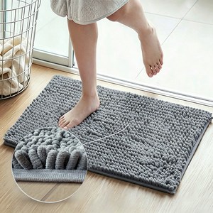 즈이리빙 욕실 발매트 주방 매트 부드러운 흡수력 좋은 논슬립 매트, 라이트 그레이