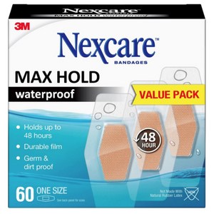 3M 넥스케어 방수 밴드 맥스홀드 60개입, 1박스, 투명