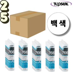 탑씰 766 외장용 백색 실리콘 실란트 친환경 270ml 노즐포함, 25개