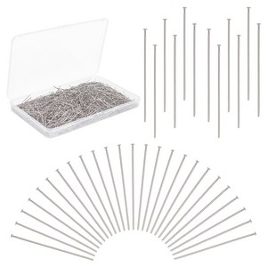 1500개 304 스테인리스 T핀 악세사리 부자재 40x0.7mm, 은색