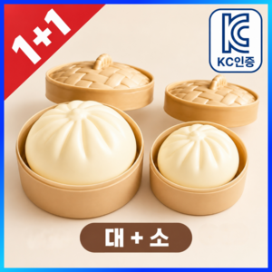 제이노브 KC인증 찜기 가득 만두 말랑이, 1세트, 140g, 대+소