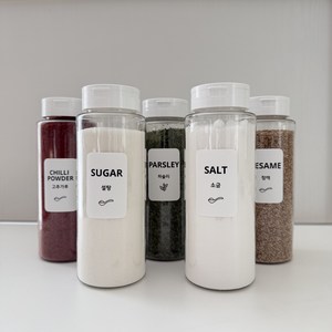 플레이트라벨 BPA FREE 국산 양념통 + 라벨8종, 5개, 400ml
