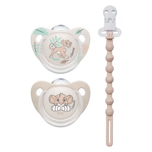 누크 디즈니 쪽쪽이 X 토트랩 쪽쪽이 홀더 SET, S2 (6~18개월), 라이온킹+코스믹라떼베이지, 1세트